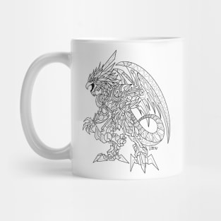 quetzalcoatl in metal mecha armor dragon ecopop pattern art Mug